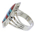 Southwest Multicolor Inlay Silver Ring Size 7-3/4 JX38207